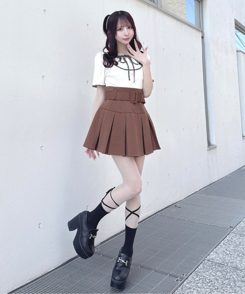 one way(ワンウェイ)の「パイピングカットソー(Tシャツ/カットソー・レディース・オフホワイト/ピンク/ブラック/グレー・FREE)」の21枚目の写真