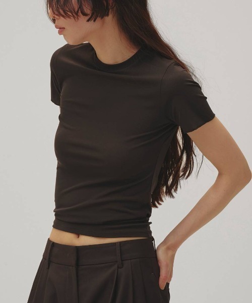 TODAYFUL(トゥデイフル)の「TODAYFUL Soft Mesh T-shirts ソフトメッシュTシャツ/12610628(Tシャツ/カットソー・レディース・キナリ/ダークブラウン・ONE SIZE)」の5枚目の写真
