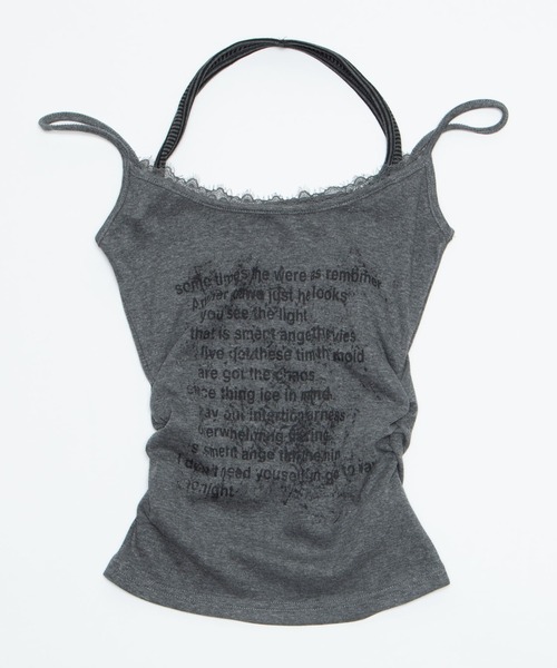 dispark（ディスパーク）の「DISPARK/【26年春夏新作】Y2Kダブルレイヤードキャミ（キャミソール・レディース・グレー/ブラック・FREE）」の3枚目の写真