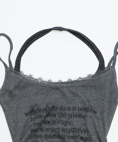dispark（ディスパーク）の「DISPARK/【26年春夏新作】Y2Kダブルレイヤードキャミ（キャミソール・レディース・グレー/ブラック・FREE）」の7枚目の写真