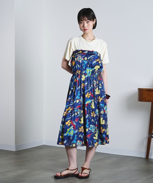 ROSE BUD（ローズバッド）の「(mici)PRINT GATHERED SKIRT（スカート・レディース・ネイビー/ブラウン・ONE SIZE）」の8枚目の写真