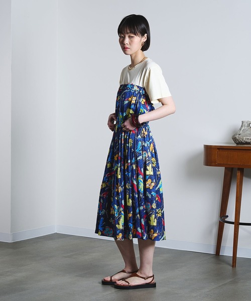 ROSE BUD（ローズバッド）の「(mici)PRINT GATHERED SKIRT（スカート・レディース・ネイビー/ブラウン・ONE SIZE）」の9枚目の写真