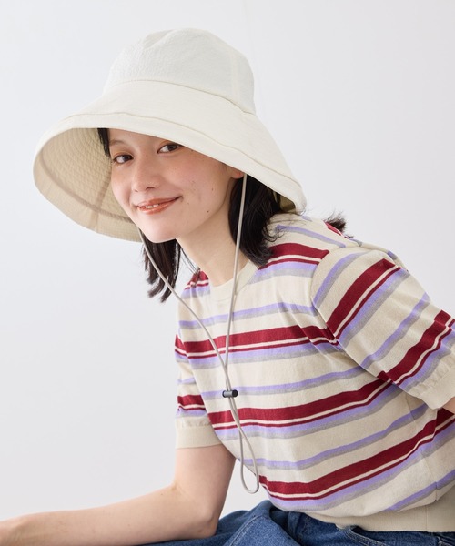 ROPE' PICNIC(ロペピクニック)の「リップストップ撥水ハット/UVカット・撥水・抗菌防臭(ハット・レディース・ベージュ/ホワイト/ブラック系その他・FREE)」の21枚目の写真