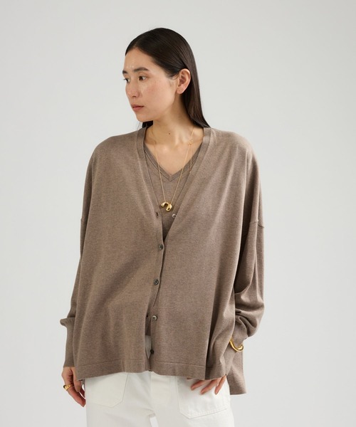 Chaos(カオス)の「Chaos(カオス)/ ◇3/4坪田あさみさんIGLIVE紹介アイテム◇チュルリーニットカーディガン(カーディガン/ボレロ・レディース・チャコール/モカ・FREE)」の9枚目の写真