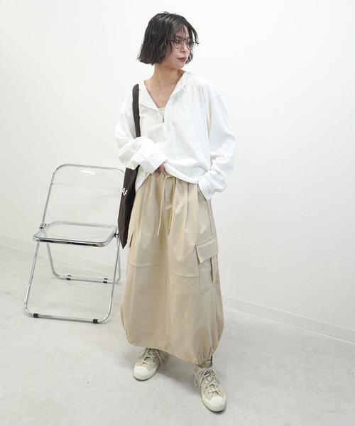 gossara(ゴサラ)の「【スタッフおすすめ】イージーカーゴスカート(スカート・レディース・アイボリー/ネイビー/ベージュ/チャコール・FREE)」の20枚目の写真