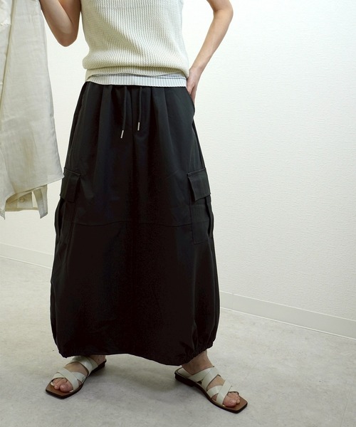 gossara(ゴサラ)の「【スタッフおすすめ】イージーカーゴスカート(スカート・レディース・アイボリー/ネイビー/ベージュ/チャコール・FREE)」の5枚目の写真