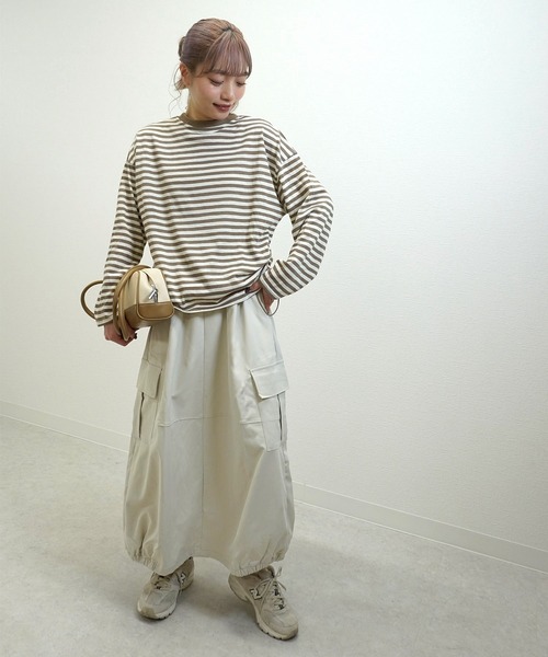 gossara(ゴサラ)の「【スタッフおすすめ】イージーカーゴスカート(スカート・レディース・アイボリー/ネイビー/ベージュ/チャコール・FREE)」の12枚目の写真