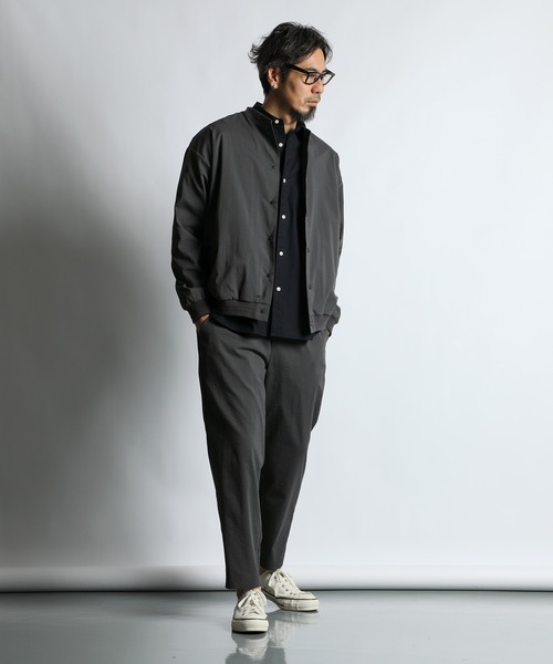 The DUFFER of ST.GEORGE（ザダファーオブセントジョージ）の「HIGH-TECH SEERSUCKER "COOLMAX" EASY TAPERED PANTS：クールマックス シアサッカー イージーパンツ / テーパードパンツ / セットアップ対応（その他パンツ・メンズ・ネイビー/チャコールグレー・X-LARGE/LARGE/MEDIUM/SMALL）」の4枚目の写真