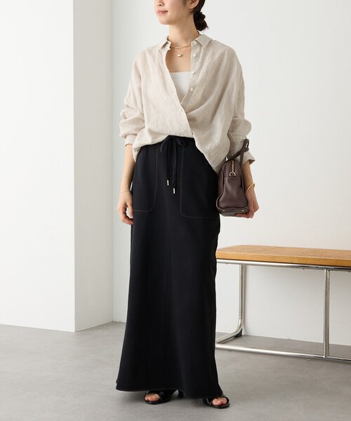 RIVE DROITE（リヴドロワ）の「予約【イージーな着心地】スエットロングスカート（スカート・レディース・ブラック/グレー/モカ・40/38/36）」の17枚目の写真