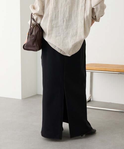 RIVE DROITE（リヴドロワ）の「予約【イージーな着心地】スエットロングスカート（スカート・レディース・ブラック/グレー/モカ・40/38/36）」の5枚目の写真