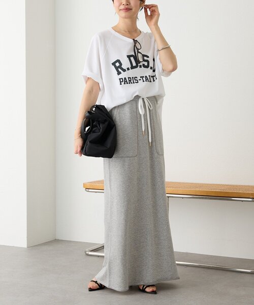 RIVE DROITE（リヴドロワ）の「予約【イージーな着心地】スエットロングスカート（スカート・レディース・ブラック/グレー/モカ・40/38/36）」の8枚目の写真