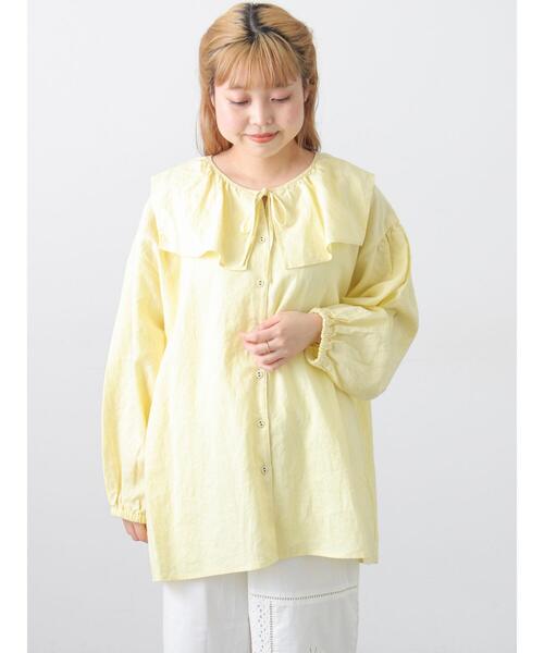 Samansa Mos2（サマンサ モスモス）の「【Cross×Linen】セーラーカラーブラウス（シャツ/ブラウス・レディース・モカ/グリーン/レッド/ベージュ/イエロー・F）」の4枚目の写真