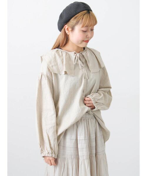 Cross×Linen】セーラーカラーブラウス（シャツ/ブラウス）｜Samansa