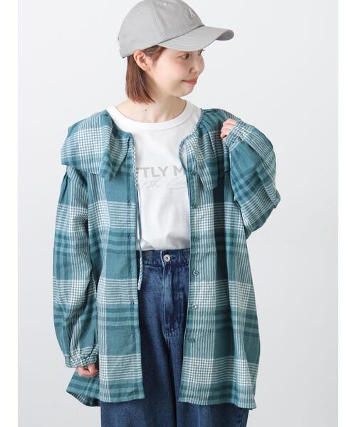 セール】【Cross×Linen】セーラーカラーブラウス（シャツ/ブラウス