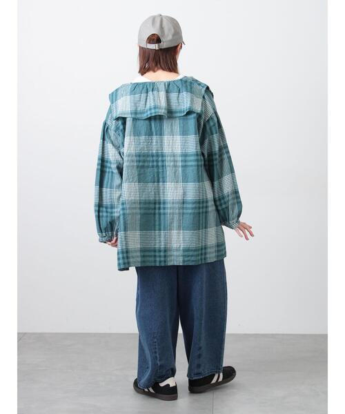 Samansa Mos2（サマンサ モスモス）の「【Cross×Linen】セーラーカラーブラウス（シャツ/ブラウス・レディース・モカ/グリーン/レッド/ベージュ/イエロー・F）」の8枚目の写真