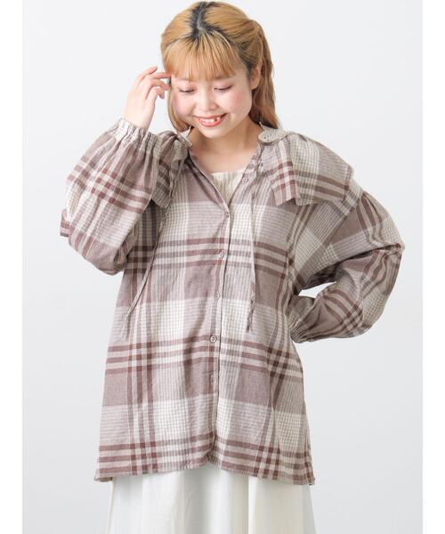 Samansa Mos2（サマンサ モスモス）の「【Cross×Linen】セーラーカラーブラウス（シャツ/ブラウス・レディース・モカ/グリーン/レッド/ベージュ/イエロー・F）」の11枚目の写真