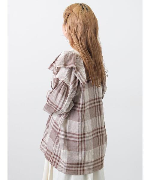 Samansa Mos2（サマンサ モスモス）の「【Cross×Linen】セーラーカラーブラウス（シャツ/ブラウス・レディース・モカ/グリーン/レッド/ベージュ/イエロー・F）」の13枚目の写真
