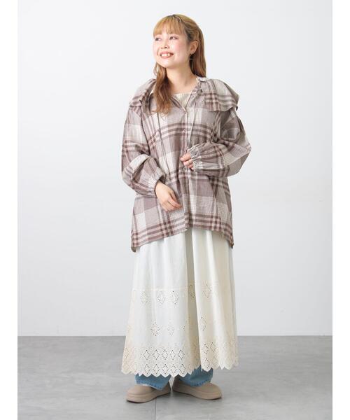 Samansa Mos2（サマンサ モスモス）の「【Cross×Linen】セーラーカラーブラウス（シャツ/ブラウス・レディース・モカ/グリーン/レッド/ベージュ/イエロー・F）」の14枚目の写真