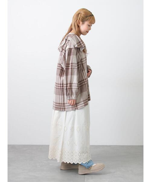 Samansa Mos2（サマンサ モスモス）の「【Cross×Linen】セーラーカラーブラウス（シャツ/ブラウス・レディース・モカ/グリーン/レッド/ベージュ/イエロー・F）」の16枚目の写真