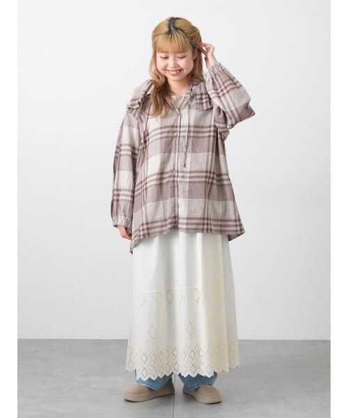 Samansa Mos2（サマンサ モスモス）の「【Cross×Linen】セーラーカラーブラウス（シャツ/ブラウス・レディース・モカ/グリーン/レッド/ベージュ/イエロー・F）」の17枚目の写真
