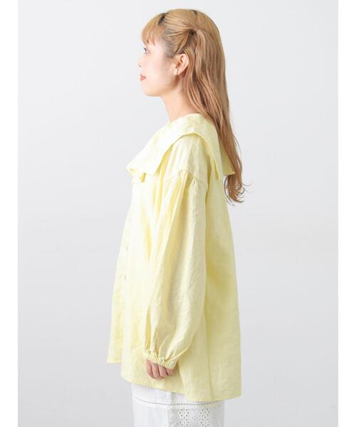 セール】【Cross×Linen】セーラーカラーブラウス（シャツ/ブラウス