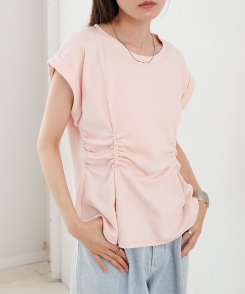 Bab(バブ)の「フロントギャザートップス(Tシャツ/カットソー・レディース・グレー/オフホワイト/ブラック/ピンク・MEDIUM)」の20枚目の写真