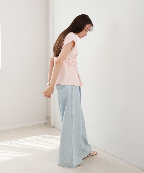 Bab(バブ)の「フロントギャザートップス(Tシャツ/カットソー・レディース・グレー/オフホワイト/ブラック/ピンク・MEDIUM)」の22枚目の写真