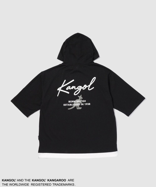 KANGOL(カンゴール)の「【KANGOL /カンゴール】Mac-House別注 フェイクレイヤード半袖プルオーバーパーカー(パーカー・メンズ・ブラック/サックスブルー/グレイッシュベージュ・M/L/XL)」の14枚目の写真