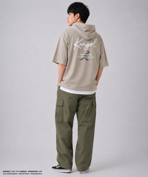 KANGOL(カンゴール)の「【KANGOL /カンゴール】Mac-House別注 フェイクレイヤード半袖プルオーバーパーカー(パーカー・メンズ・ブラック/サックスブルー/グレイッシュベージュ・M/L/XL)」の18枚目の写真