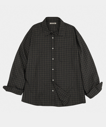 LETTERCOMO（レテルコモ）の「メイクチェックシャツブラック（シャツ/ブラウス）」