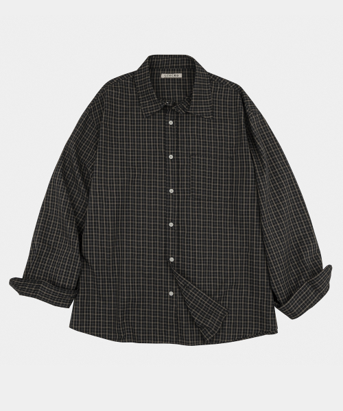 LETTERCOMO(レテルコモ)の「メイクチェックシャツブラック(シャツ/ブラウス・レディース・その他・MEDIUM/LARGE)」の1枚目の写真
