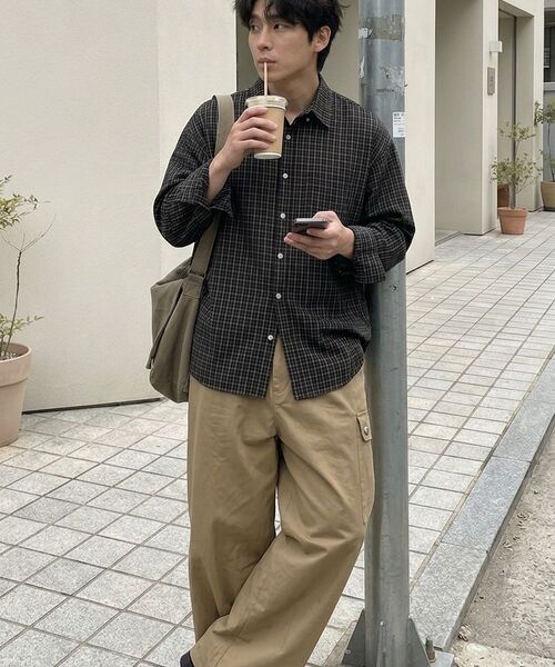 LETTERCOMO(レテルコモ)の「メイクチェックシャツブラック(シャツ/ブラウス・レディース・その他・MEDIUM/LARGE)」の7枚目の写真