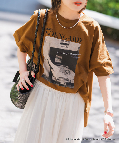 Spick & Span(スピックアンドスパン)の「《WEB限定 / 追加2》GOOD ROCK SPEED フォトドルマンTシャツ Re(Tシャツ/カットソー・レディース・ブラック系その他/ブラウン/ホワイト・FREE)」の3枚目の写真