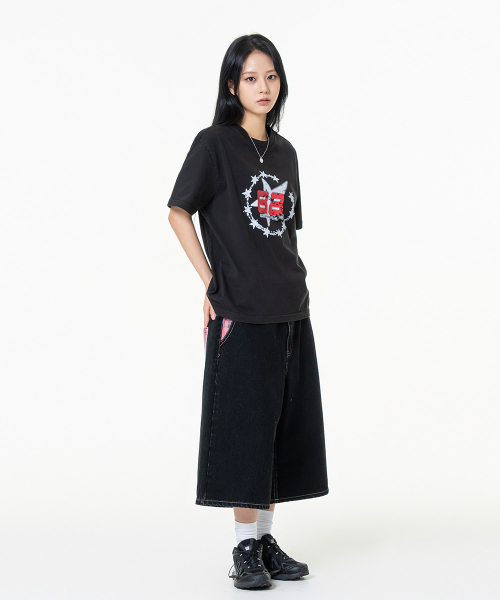 MOZMOZ（モズモズ）の「トゥエイトピグメントクロップ半袖Tシャツブラック（Tシャツ/カットソー・レディース・その他・1/2/3）」の4枚目の写真