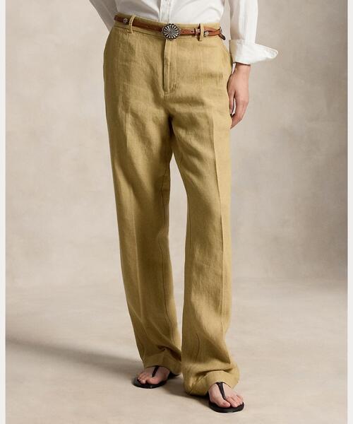 POLO RALPH LAUREN（ポロ ラルフ ローレン）の「デラヴェ リネン リラックス ストレート パンツ（その他パンツ・レディース・ブラウン系5・0/00）」の2枚目の写真
