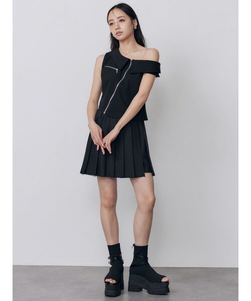MURUA(ムルーア)の「ライダースワンショルシャツ 夏服(シャツ/ブラウス・レディース・ホワイト/グレー/ブラック・FREE)」の9枚目の写真