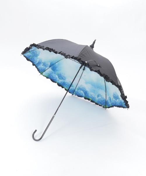 axes femme（アクシーズファム）の「紫陽花柄晴雨兼用パゴダ傘（長傘・レディース・パープル/ブルー・FREE）」の5枚目の写真