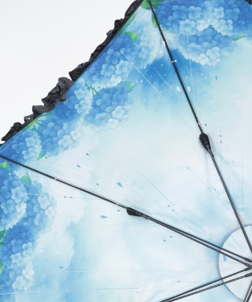 axes femme（アクシーズファム）の「紫陽花柄晴雨兼用パゴダ傘（長傘・レディース・パープル/ブルー・FREE）」の9枚目の写真