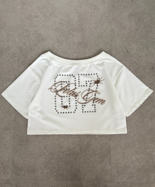 lilful(リルフル)の「【26年春夏新作】スタースタッズナンバリングデザイン ぼかしロゴ ワンショルトップス(Tシャツ/カットソー・レディース・ブラック/ブルー/ホワイト・F)」の15枚目の写真