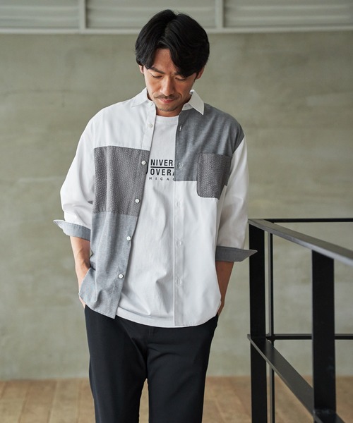 ikka(イッカ)の「【MonoMax × 小泉孝太郎】7分袖冷感ブロックスシャツ「小泉孝太郎さん着用モデル」(シャツ/ブラウス・メンズ・グレー/ネイビー/ホワイト・XL/L/M/S)」の21枚目の写真