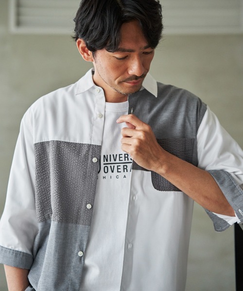 ikka(イッカ)の「【MonoMax × 小泉孝太郎】7分袖冷感ブロックスシャツ「小泉孝太郎さん着用モデル」(シャツ/ブラウス・メンズ・グレー/ネイビー/ホワイト・XL/L/M/S)」の22枚目の写真