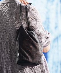 ANGENEHM（アンゲネーム）の「mko13526-Sheer Lace Layered Drawstring Pouch レース巾着バッグ(AG06-023scg)（ハンドバッグ）」