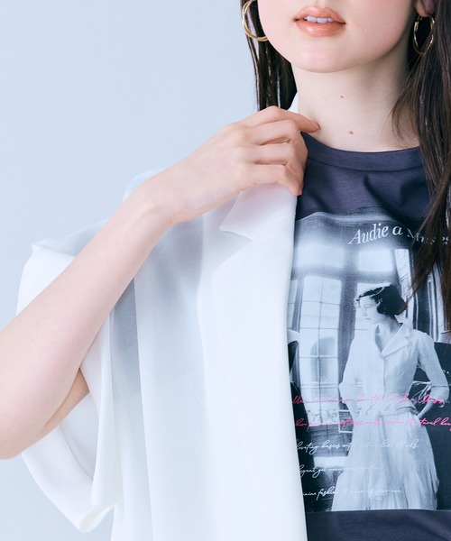 Audie a Muses(オーディアミューズ)の「ハーフスリーブダブルシアージャケット(テーラードジャケット・レディース・オフホワイト/ブラック・38/42)」の13枚目の写真