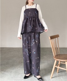 花柄　ポリセットアップ:ブラック セール】花柄セットアップ（セットアップ）｜La-gemme（ラジェム）の