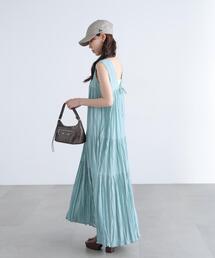 ◆ワッシャーティアードノースリーブワンピース