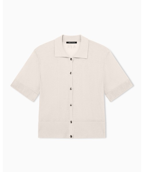 ARMANI EXCHANGE(アルマーニエクスチェンジ)の「【A|X アルマーニ エクスチェンジ】ヴィスコース×リネン 衿付きニットカーディガン(カーディガン/ボレロ・レディース・グレイッシュベージュ・SMALL/MEDIUM/LARGE/X-SMALL)」の5枚目の写真