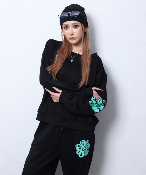 BLACKQUEEN】ハイビスカスグリッターセットアップ（セットアップ