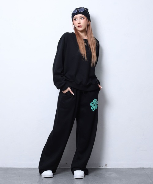 BLACKQUEEN(ブラッククイーン)の「【BLACKQUEEN】ハイビスカスグリッターセットアップ(セットアップ・レディース・グリーン系/シルバー・M)」の7枚目の写真
