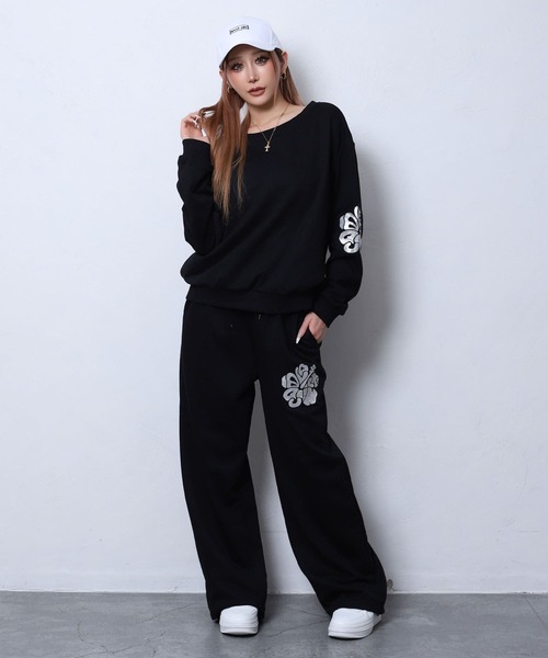 BLACKQUEEN(ブラッククイーン)の「【BLACKQUEEN】ハイビスカスグリッターセットアップ(セットアップ・レディース・グリーン系/シルバー・M)」の22枚目の写真