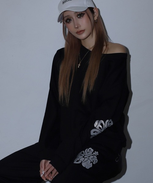 BLACKQUEEN(ブラッククイーン)の「【BLACKQUEEN】ハイビスカスグリッターセットアップ(セットアップ・レディース・グリーン系/シルバー・M)」の18枚目の写真